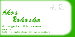 akos rohoska business card